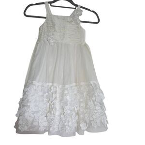 Picture Perfect Girl's Size 5 Ivory Floral Flower Girl Dress